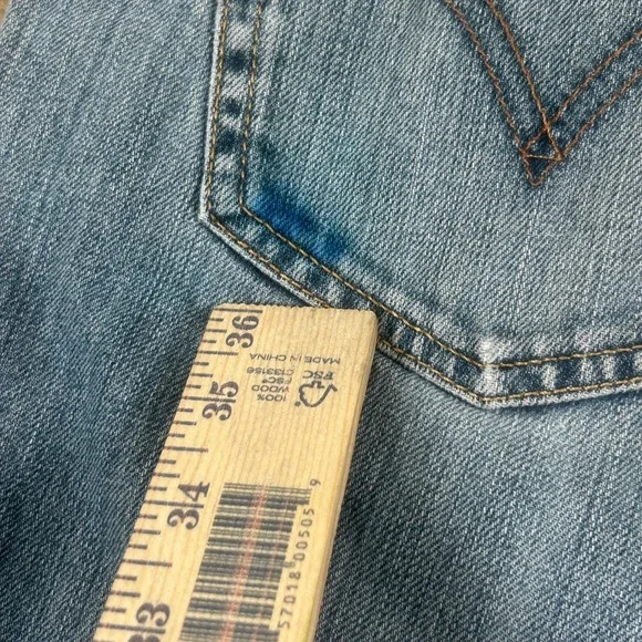 Levis 559 Mens Relaxed Straight Fit Jeans 36x30 Medium Wash Blue Cotton Denim - Picture 7 of 9